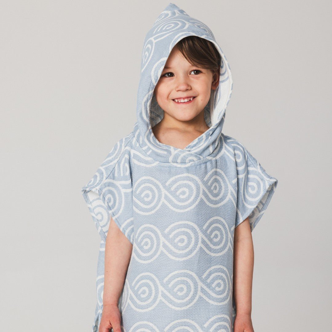 Bamboo Kids Bath Poncho - Light Blue