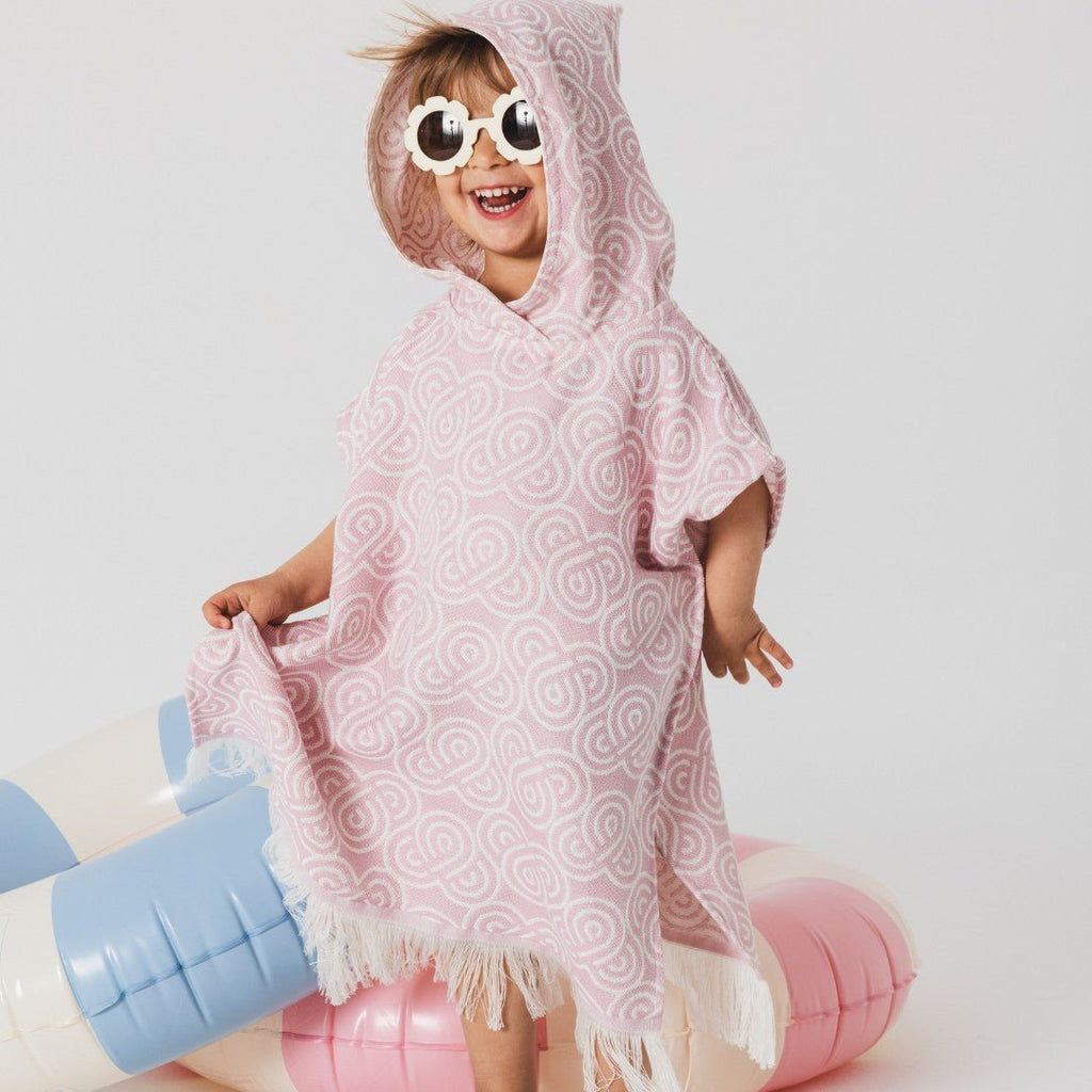 Bamboo Kids Bath Poncho - Rose