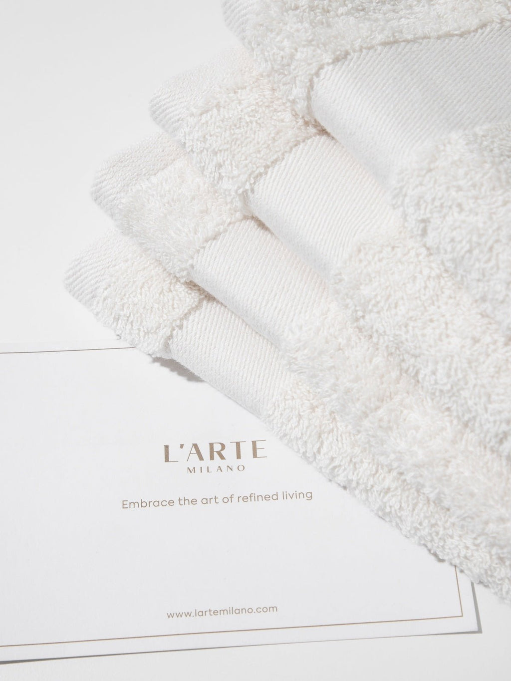 Baumwoll-Handtuchset creme – 4 Stück (30 × 50 cm) For home