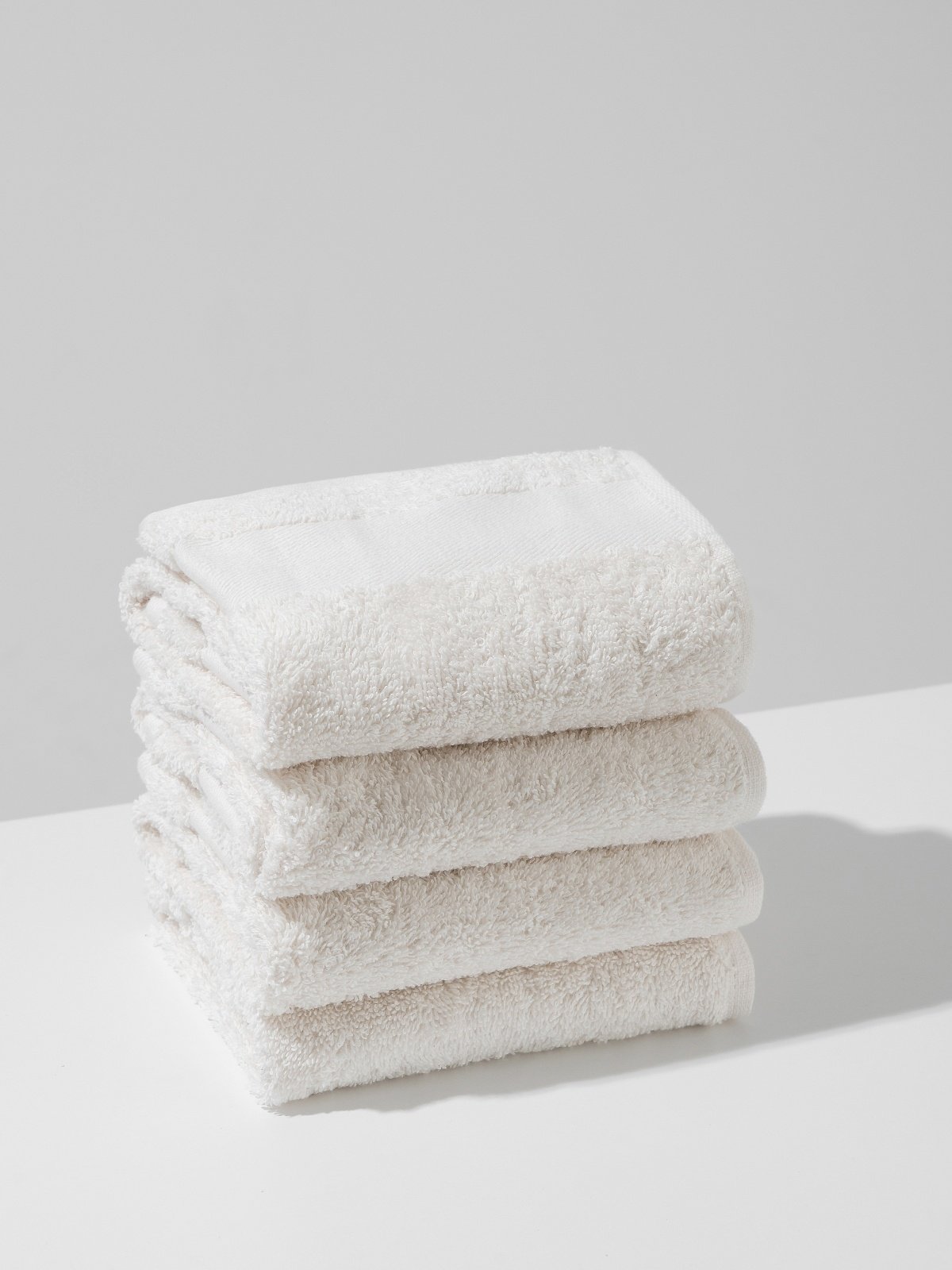 Baumwoll-Handtuchset creme – 4 Stück (30 × 50 cm) For home