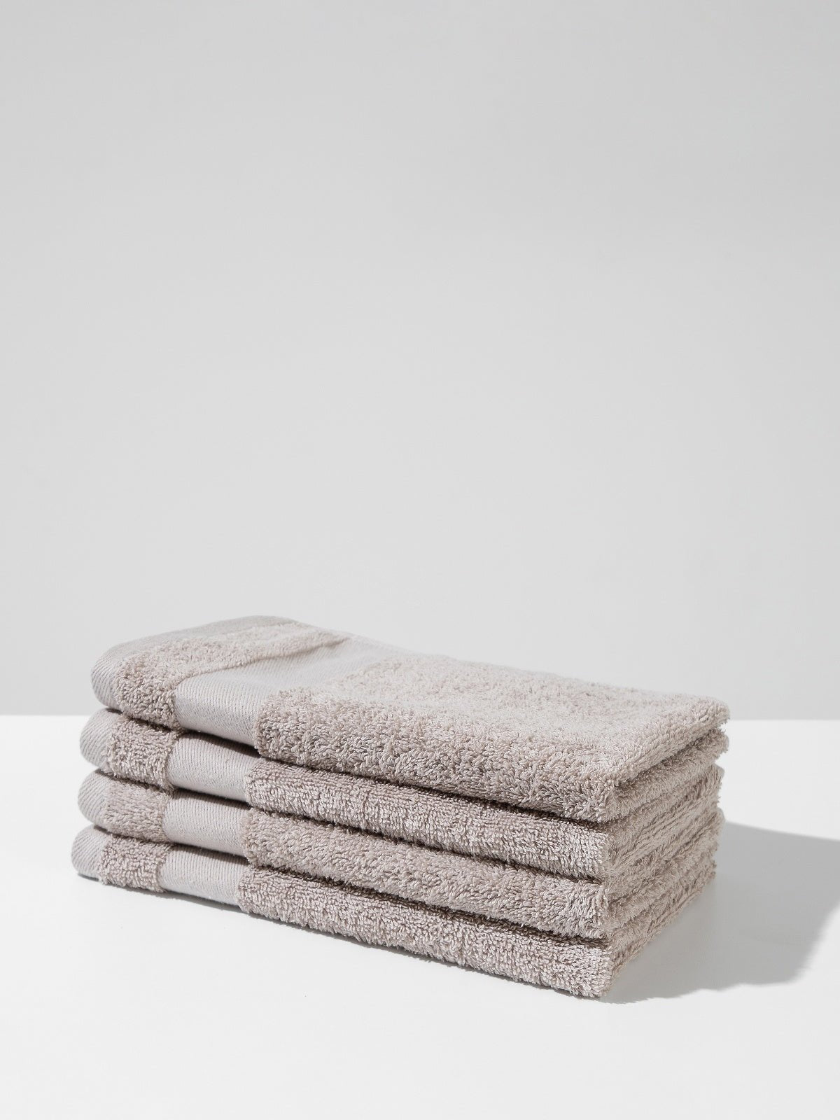 Baumwoll-Handtuchset grau – 4 Stück (30×50 cm) For home