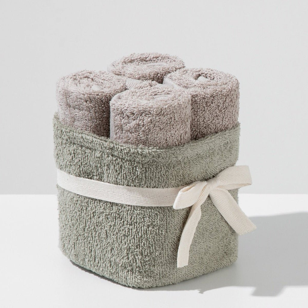 Baumwoll-Handtuchset grau – 4 Stück (30×50 cm) For home