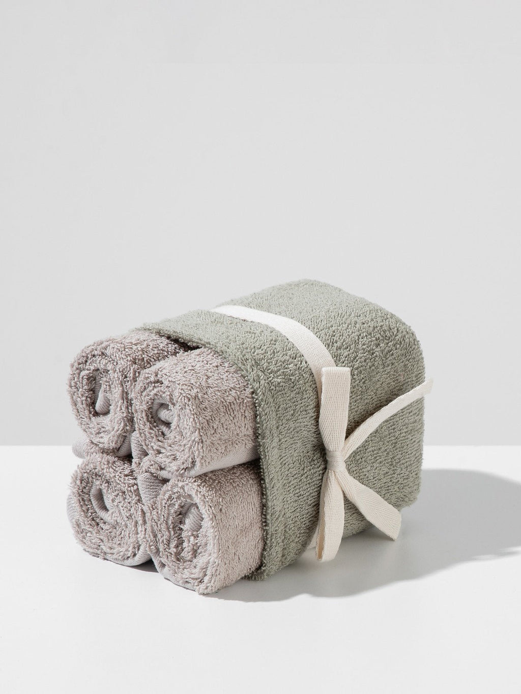 Baumwoll-Handtuchset grau – 4 Stück (30×50 cm) For home