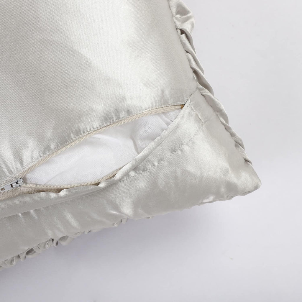 Grauer Satin Designer-Kissenbezug (40x40cm) - Gavelle