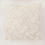 Handgefertigter Kissenbezug aus Baumwolle – Weiß, 40×40 cm