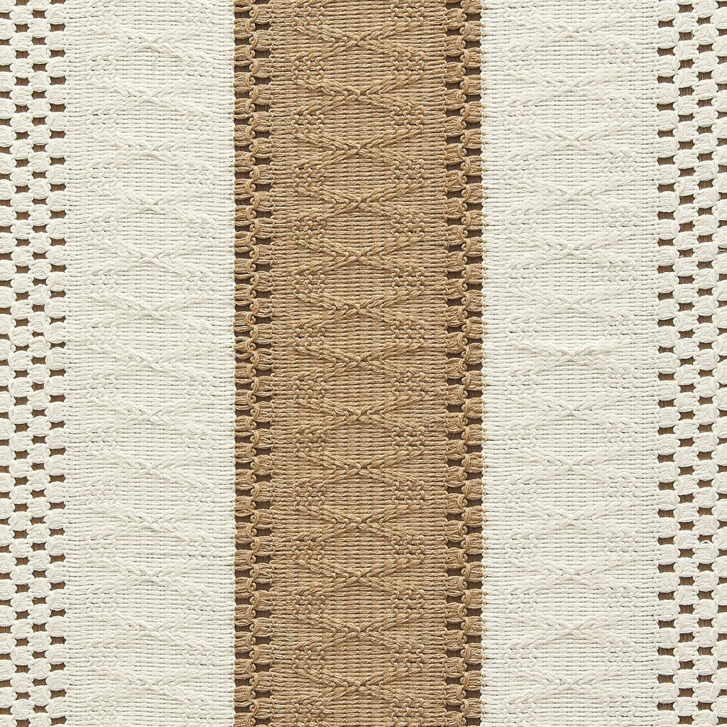 Handgewebter Tischläufer aus Baumwolle - Boho Bicolor, Creme & Braun, 30×183 cm