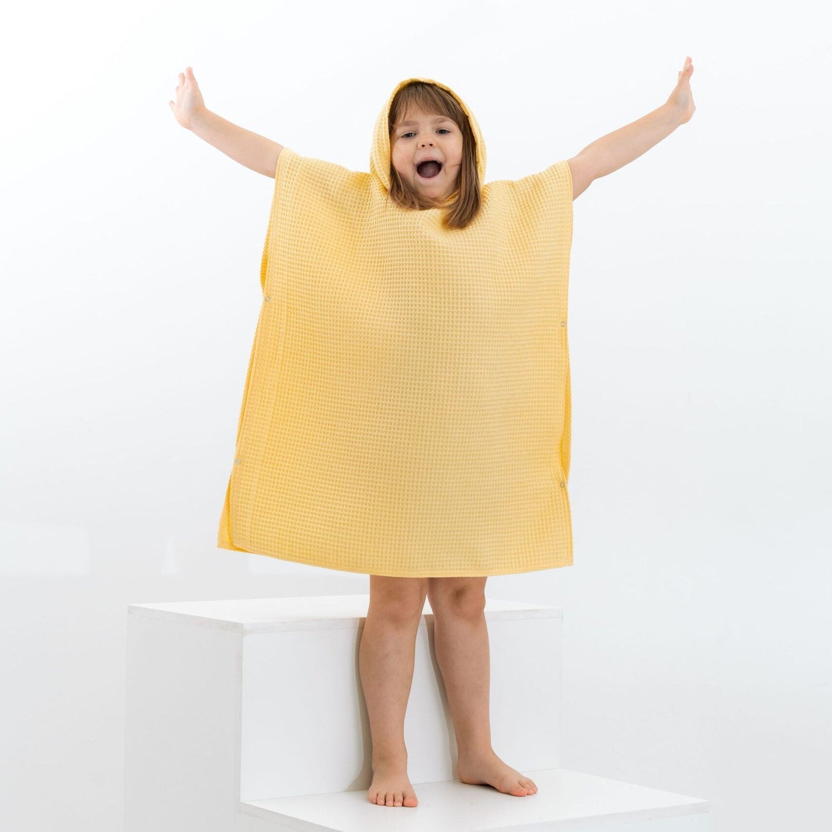 Waffle Fabric Kids' Poncho