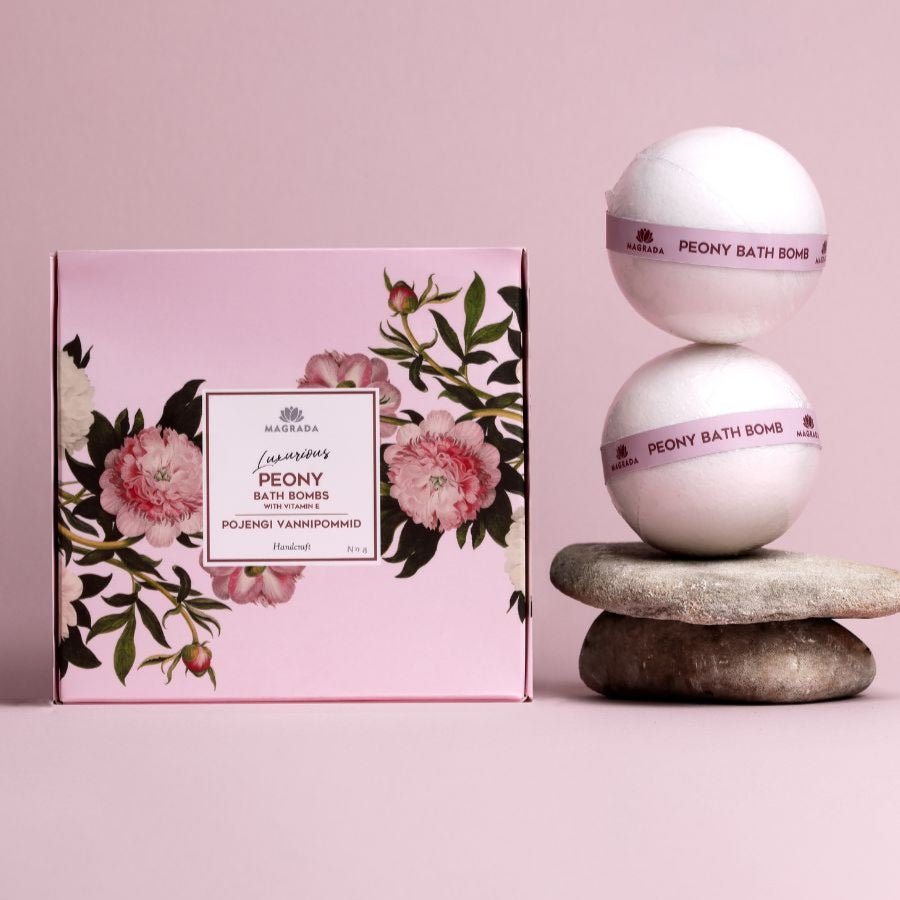 Luxurious Peony Bath Bomb With Vitamin E - Set of 4 Bombs