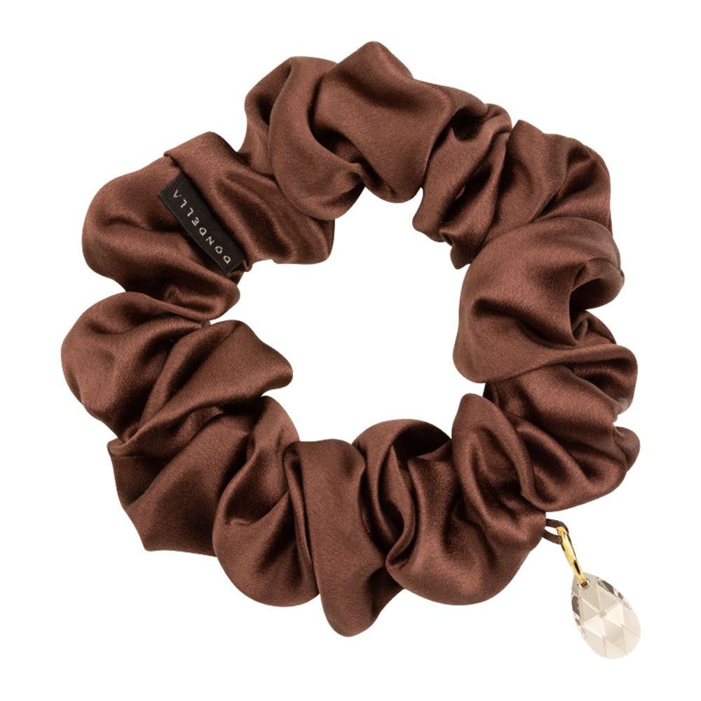 Luxury Silk Scrunchie - Brown