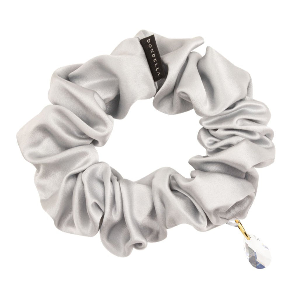 Luxury Silk Scrunchie - Silver