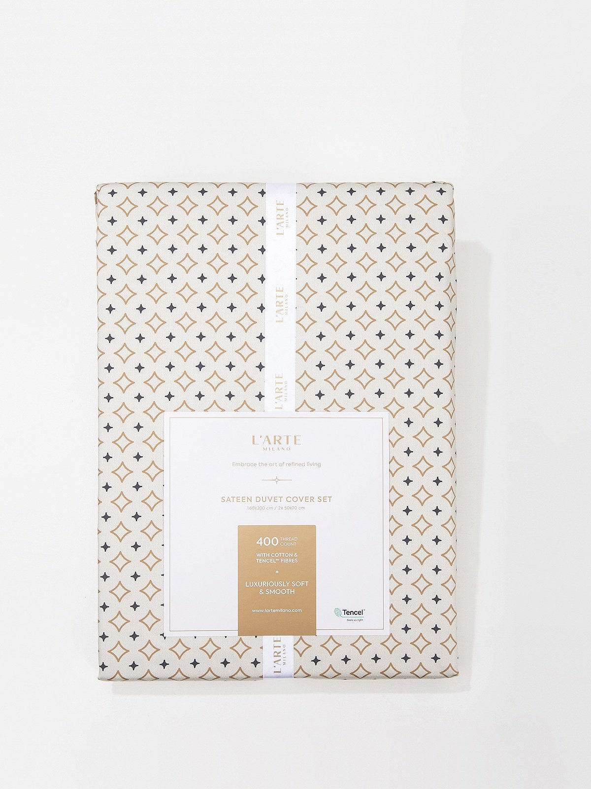 Premium Satin-Bettwäsche 160 × 200 cm aus Baumwolle & Tencel – 400 Fadenzahl – L’ARTE MILANO Bedding and other home textiles