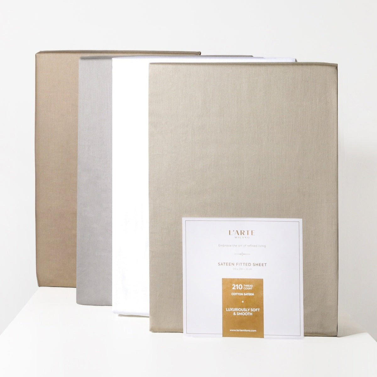 Satin-Spannbettlaken 180 × 200 × 25 cm – 100 % Baumwolle – Weiß Bedding and other home textiles