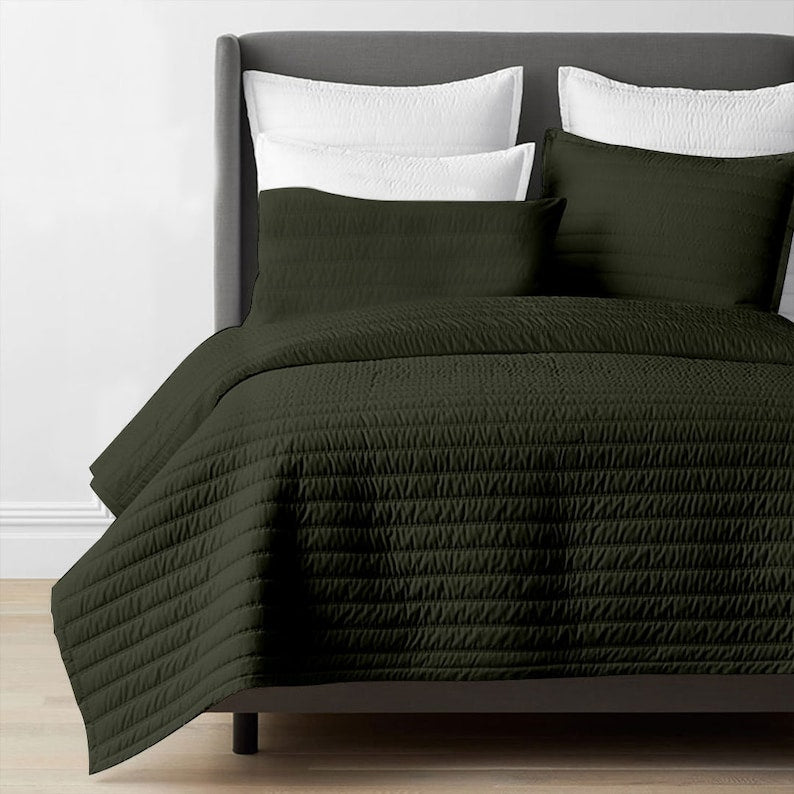 Steppdecke aus 100 % Leinen mit Baumwollfüllung – Channel Stitch Quilt Set n/a