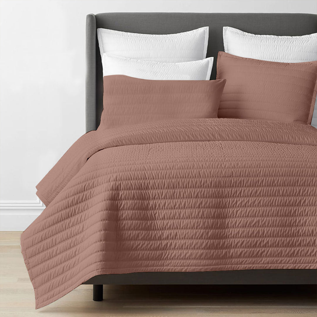 Steppdecke aus 100 % Leinen mit Baumwollfüllung – Channel Stitch Quilt Set n/a