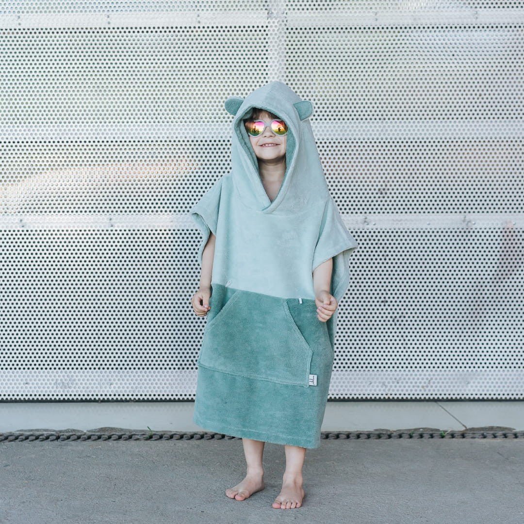 Surfbear Kids Bath Poncho - Green