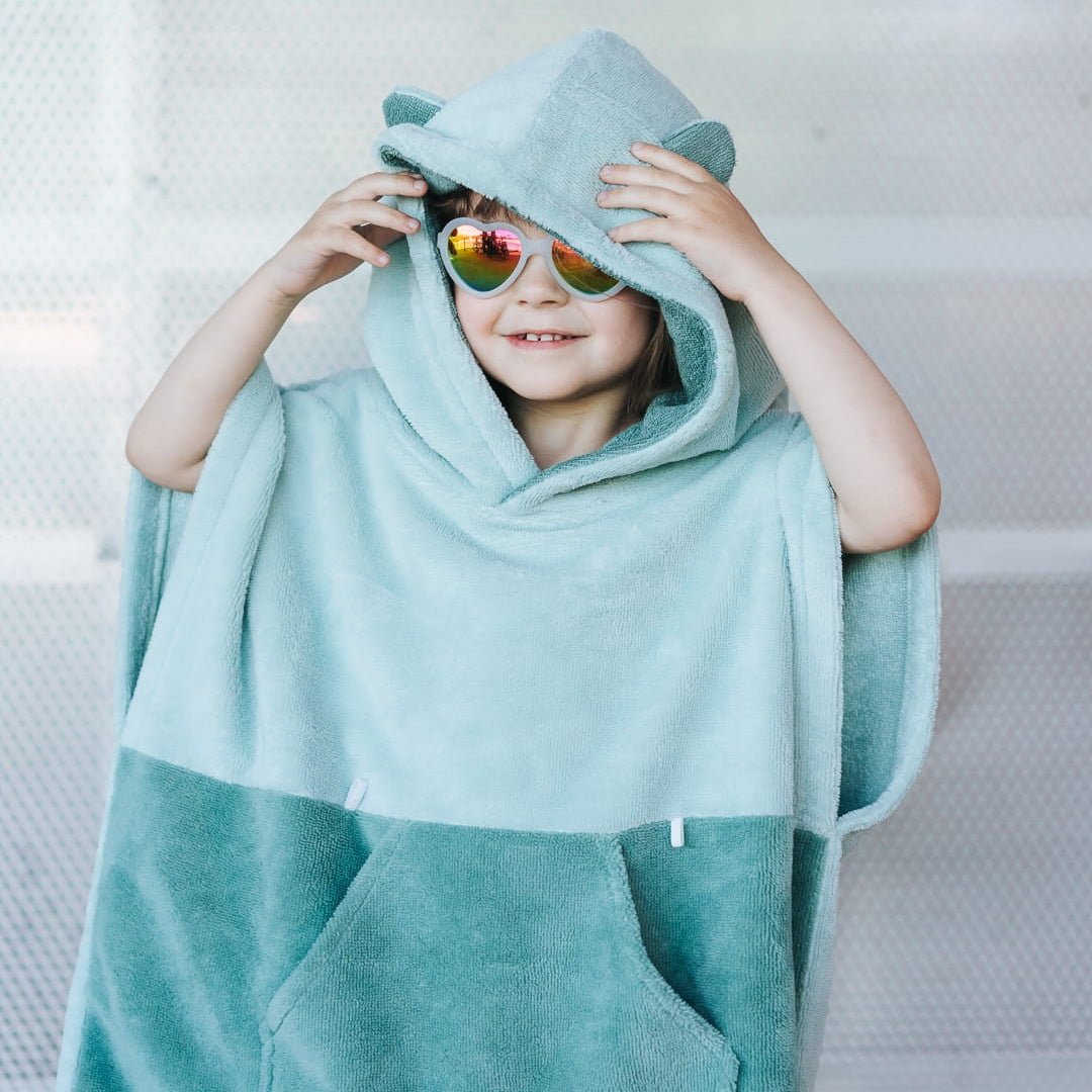Surfbear Kids Bath Poncho - Green