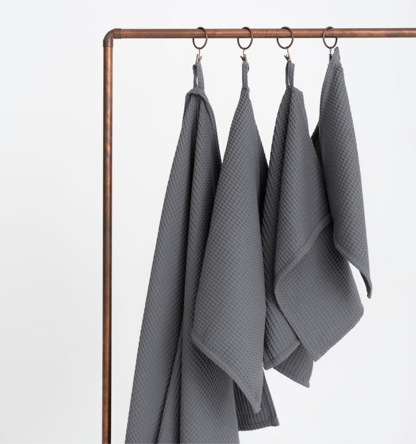 Waffel Baumwollhandtuch – Grau