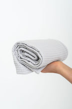 Organic Waffle Cotton Towel - Light Gray