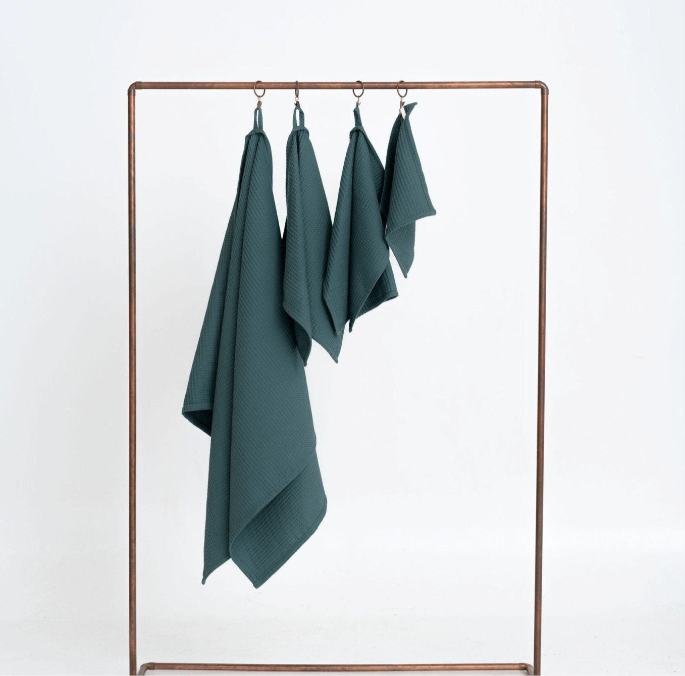 Waffel Baumwollhandtuch – Petrol