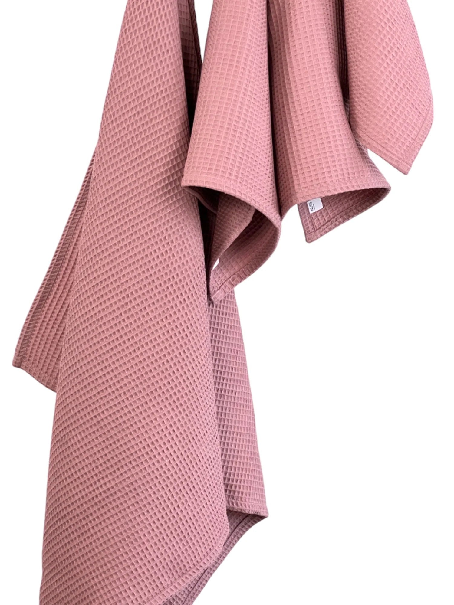 Organic Waffle Cotton Towel - Old Pink